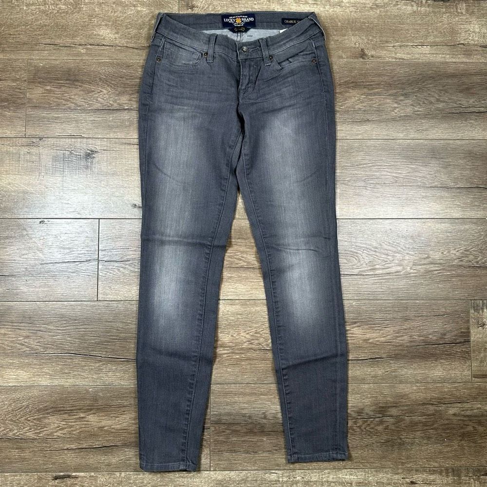 Lucky Brand Women’s Size 0/25 Charlie Skinny Jeans Grey Denim Inseam 29